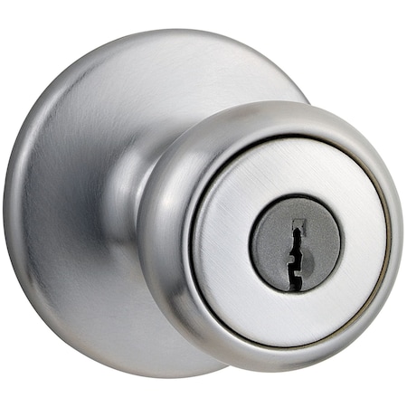 Kwikset Security Series Tylo Single Cylinder Keyed Entry Door Knobset Satin Chrome 400T-26D